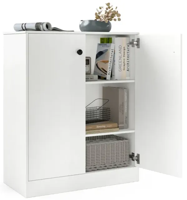 2 Door Storage Base Cabinet with 3-Tier Shelf