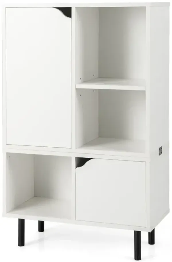 Stackable Bookcase with Adjustable Shelf and Cubes