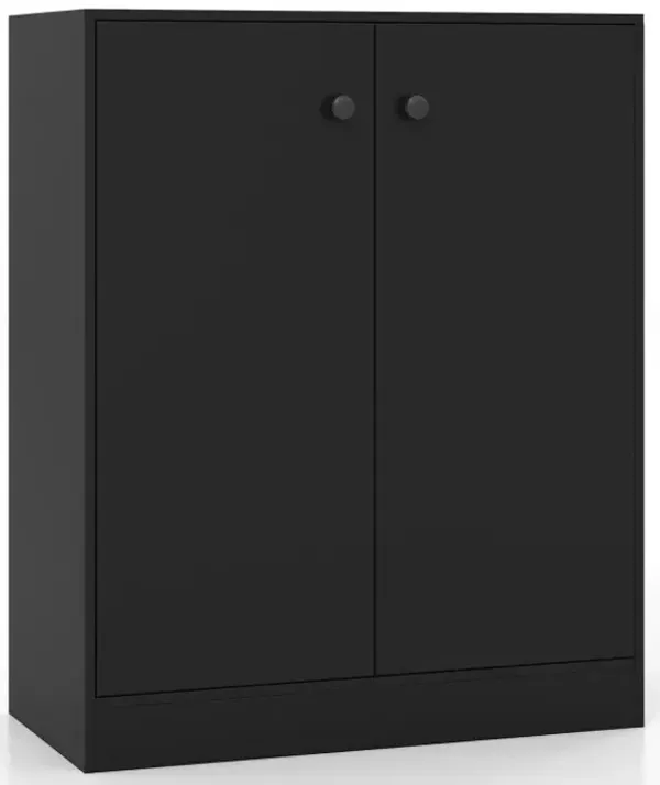2-Door Modern Floor Storage Cabinet with 3-Tier Shelf