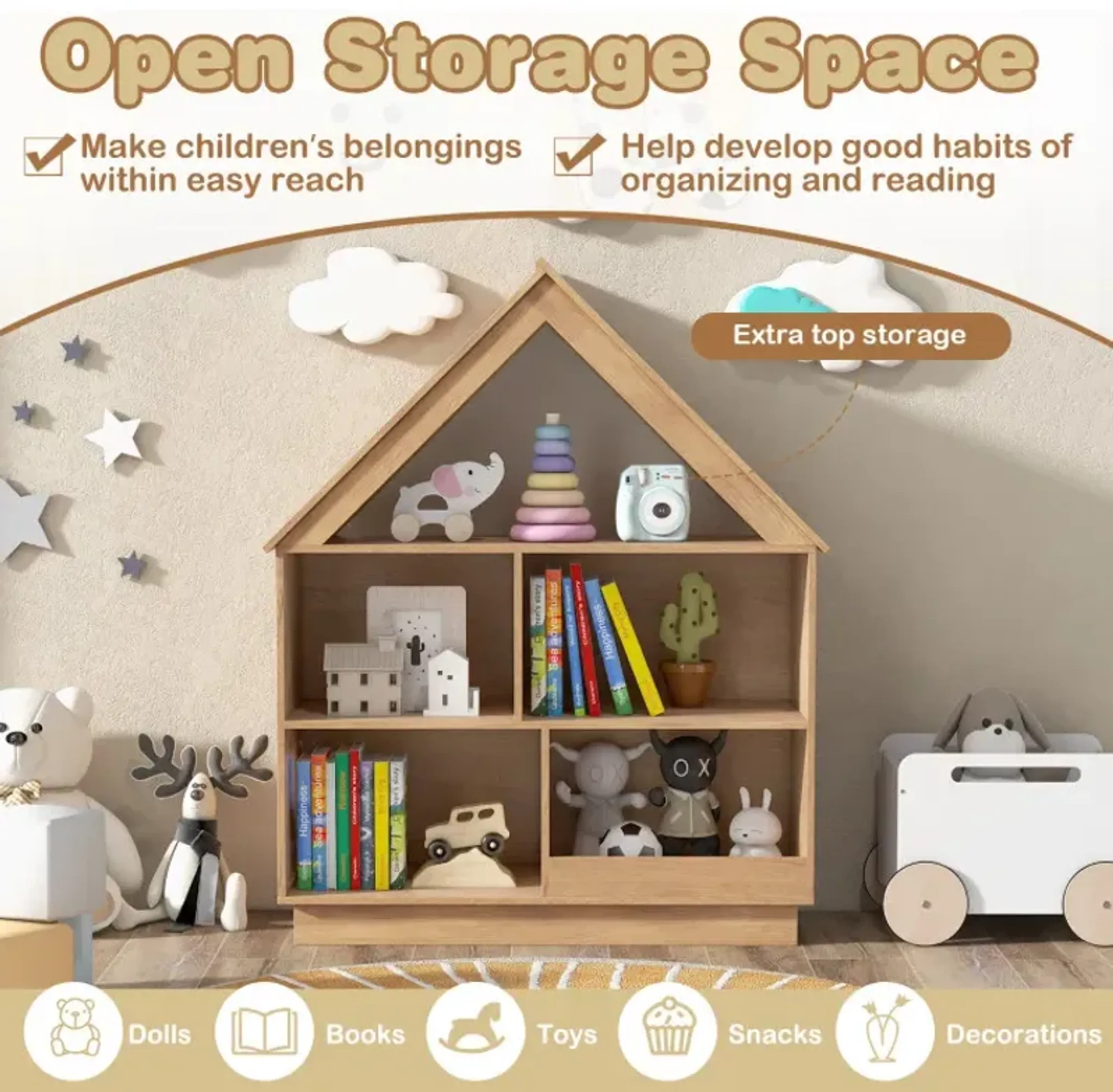 置物 sundaysbest Costway 1 PCS 3 Cube Storage Organizers Stackable Bookcase Shelves