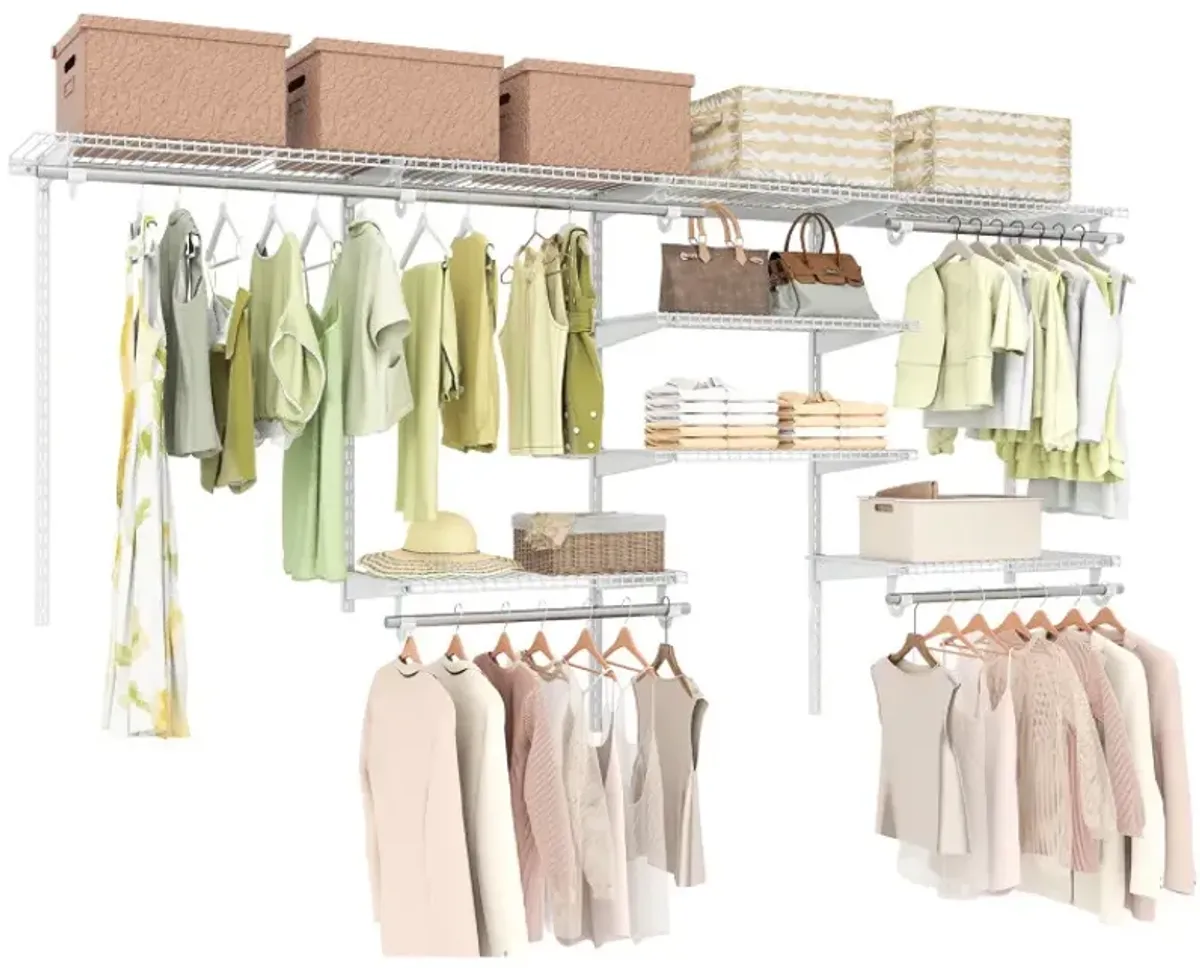 4-8 Feet Closet Organizers and Storage System with Hanging Rod for Laundry Bedroom