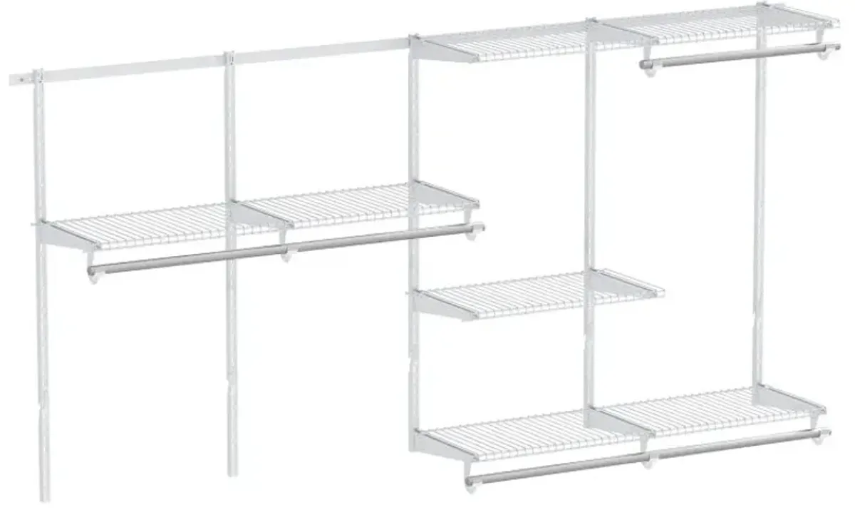 Closet System 4-8 FT Wall-Mounted Closet Shelves and Rod