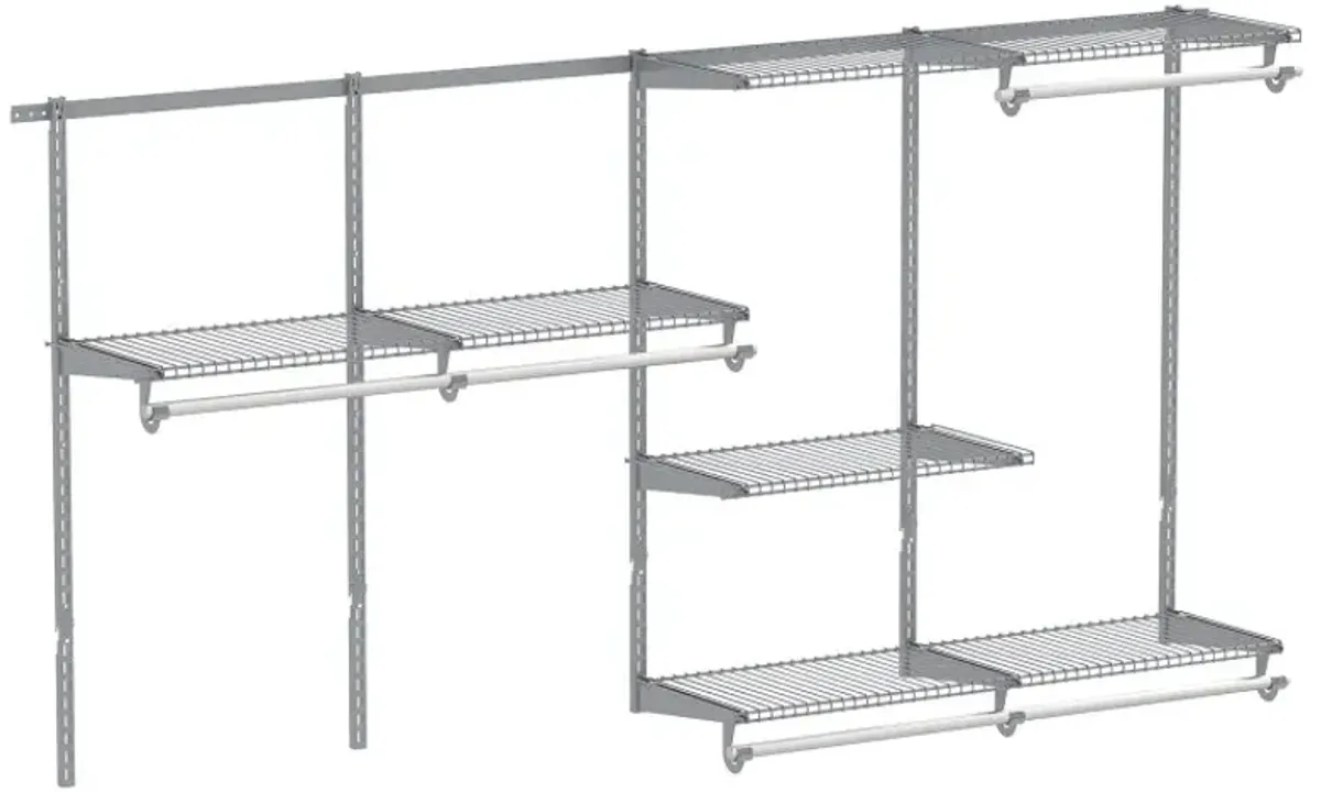 Closet System 4-8 FT Wall-Mounted Closet Shelves and Rod