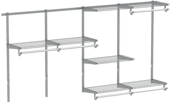 Closet System 4-8 FT Wall-Mounted Closet Shelves and Rod
