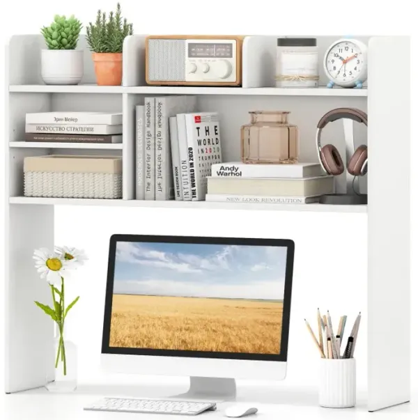 Desktop Bookshelf Countertop Storage Hutch with 6 Shelves
