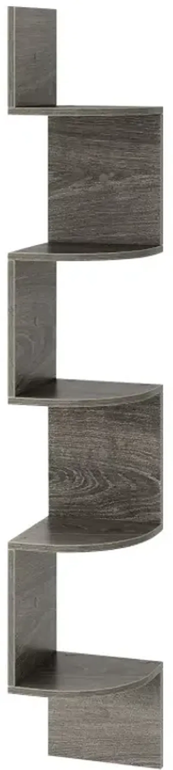 5-Tier Corner Shelf Floating Bookshelf Wall Mounted Storage Organizer