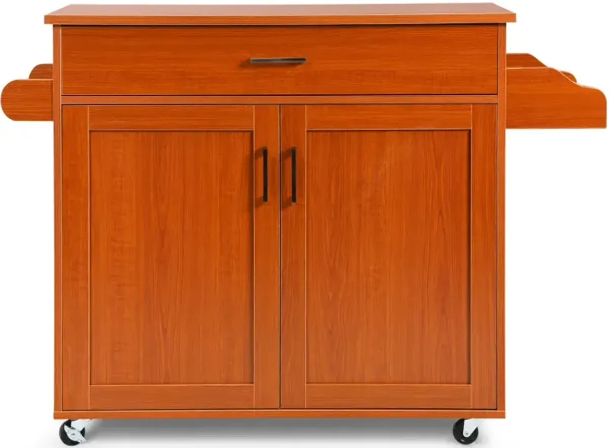 Rolling Kitchen Island Cart with Towel and Spice Rack