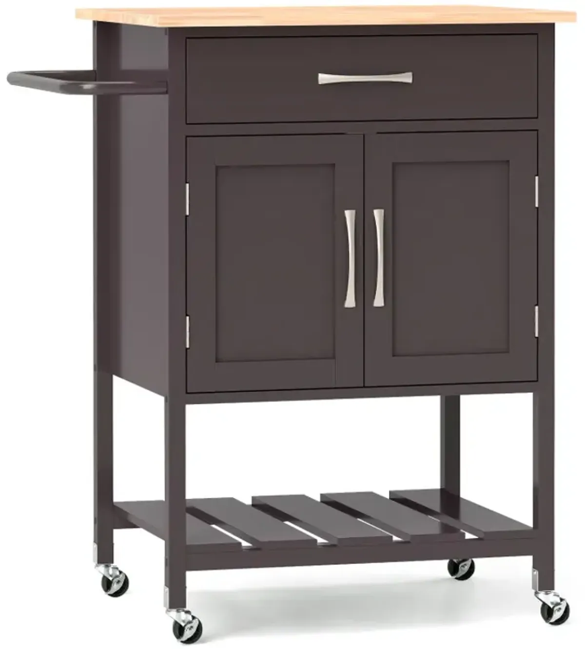 Rolling Kitchen Island Cart with Drawer and Towel Rack