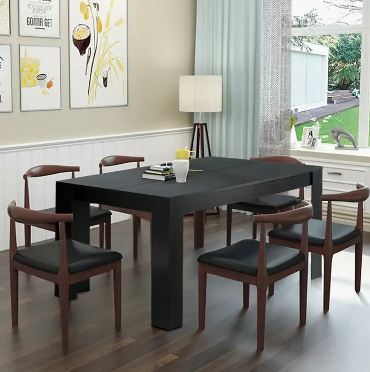 63 Inch Rectangular Modern Dining Kitchen Table