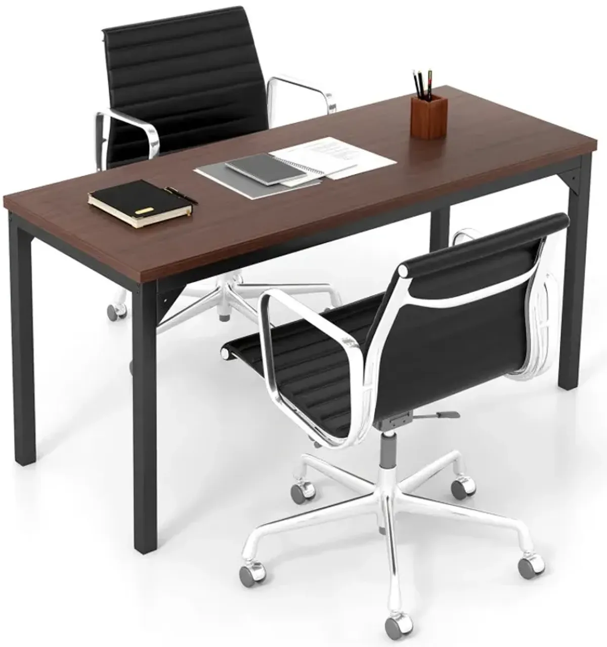 55 Inch Conference Table with Heavy-duty Metal Frame