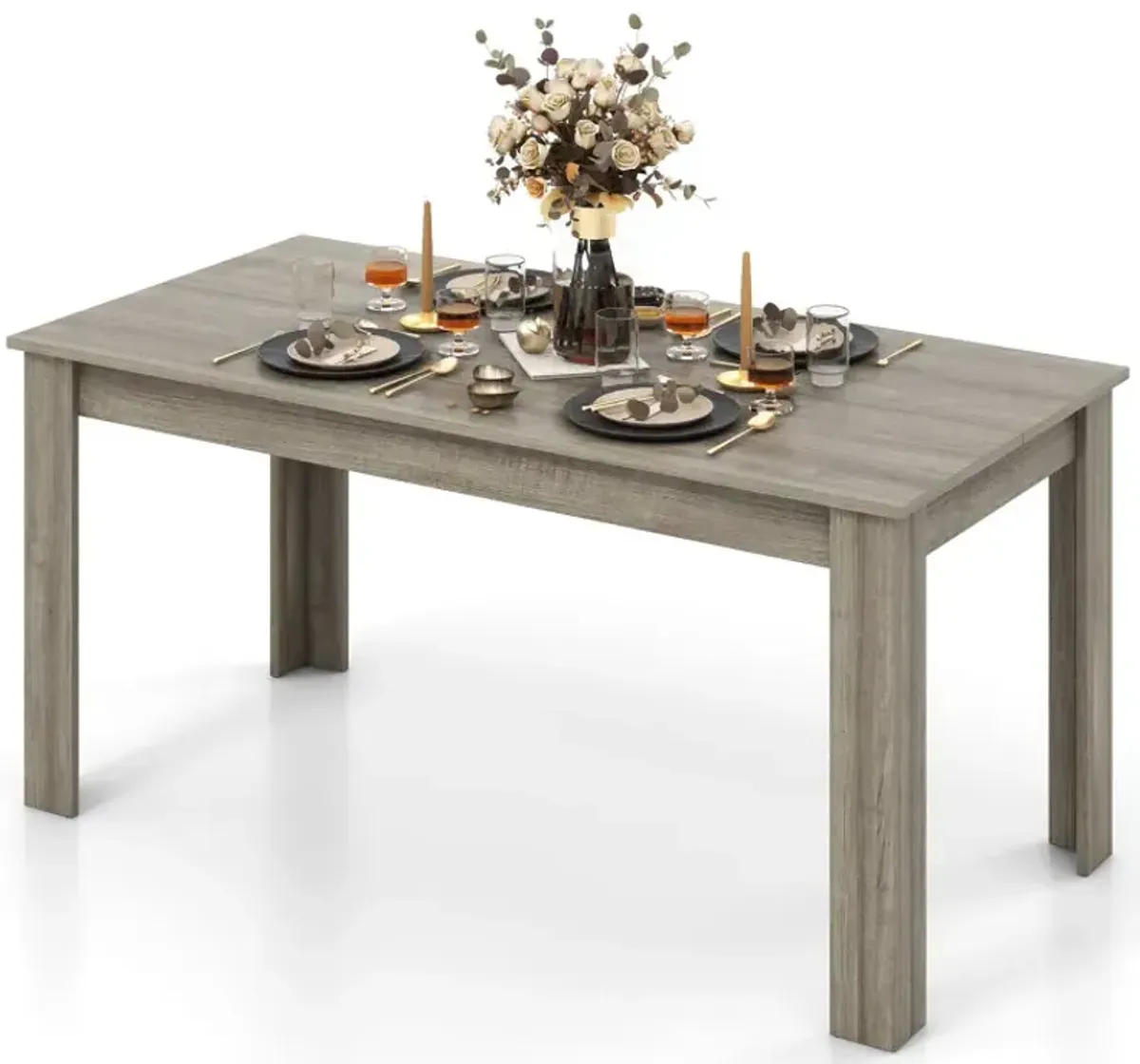 63 Inch Rectangular Modern Dining Kitchen Table