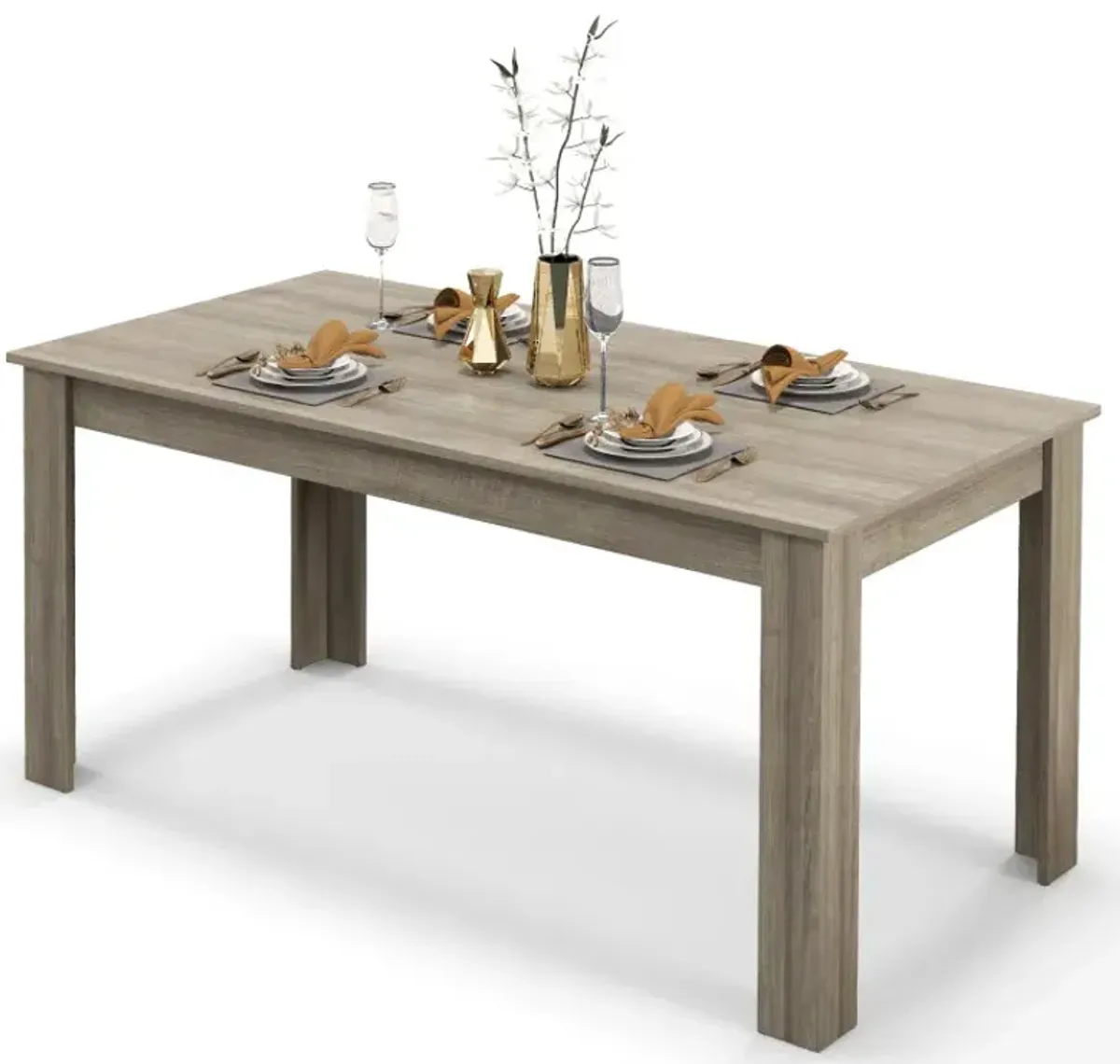 63 Inch Rectangular Modern Dining Kitchen Table