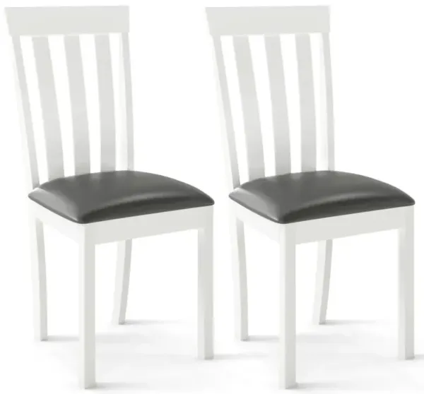 Dining Chair Set of 2 Upholstered Wooden Kitchen Chairs with Padded Seat and Rubber Wood Frame
