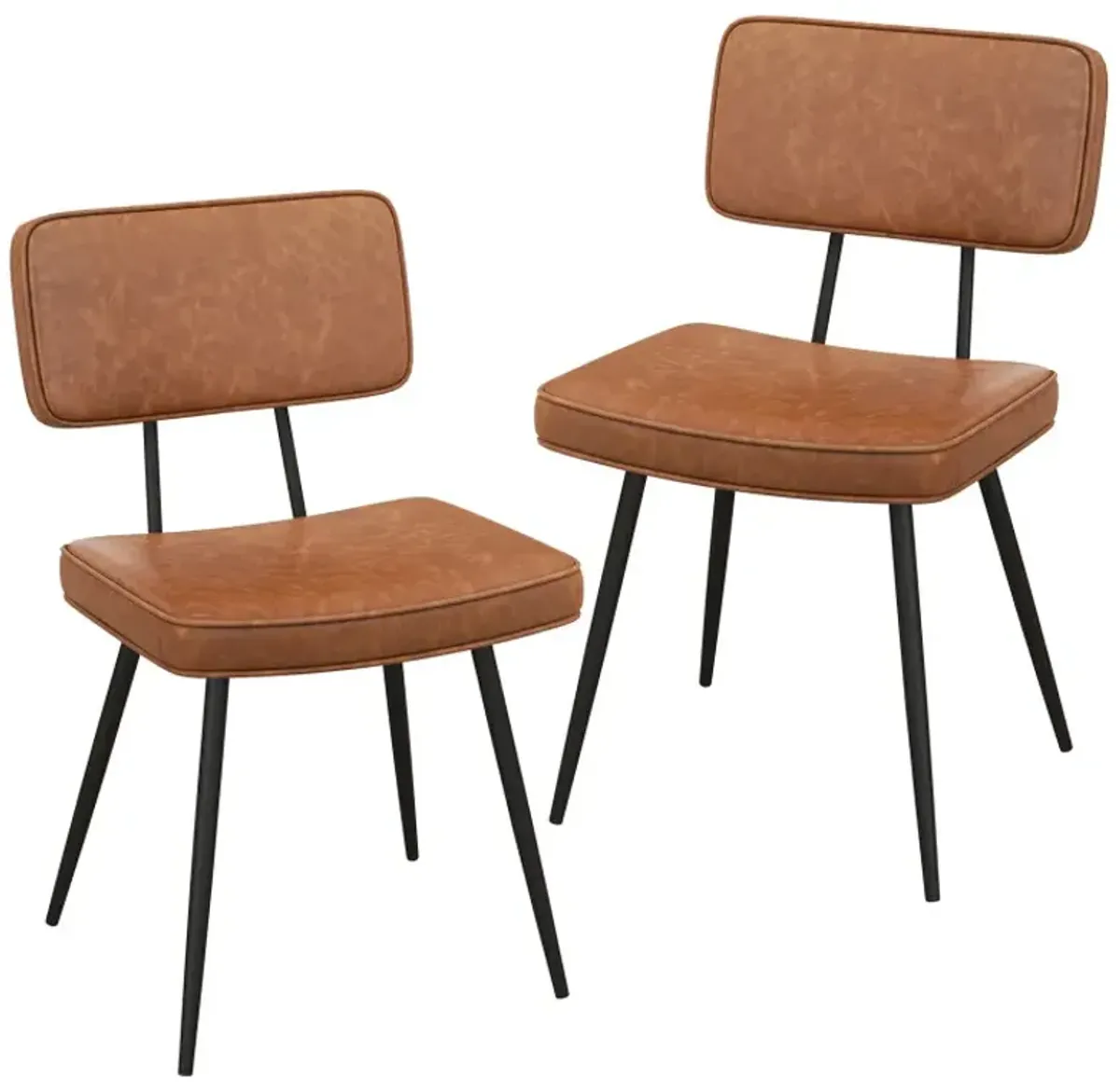 Dining Chair Set of 2 with Padded Backrest and Seat
