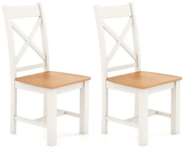 Wooden Dining Chairs Set of 2 with High Back and Rubber Wood Frame