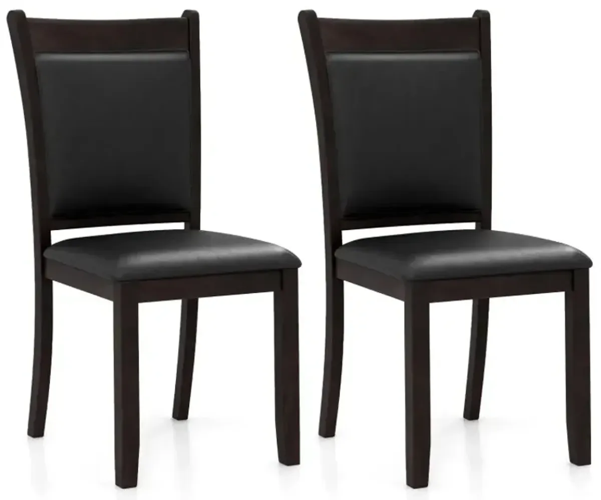 Dining Chairs Set of 2 Faux Leather Upholstered Kitchen Side Chairs with Padded Seat