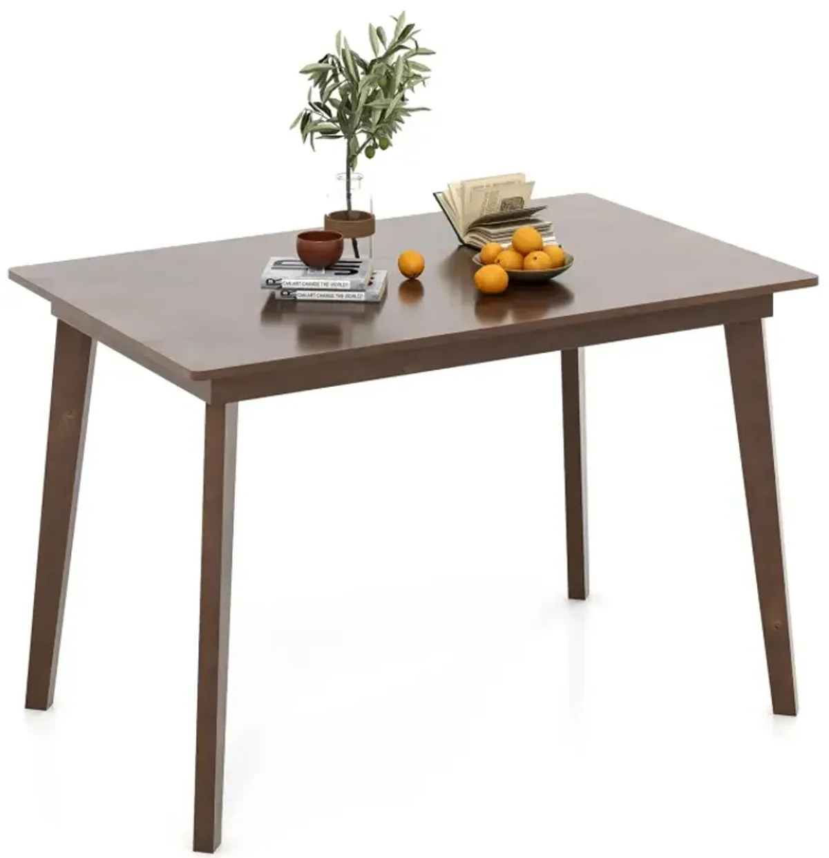 48 Inch Wooden Dining Table with Rubber Wood Legs for 4 People