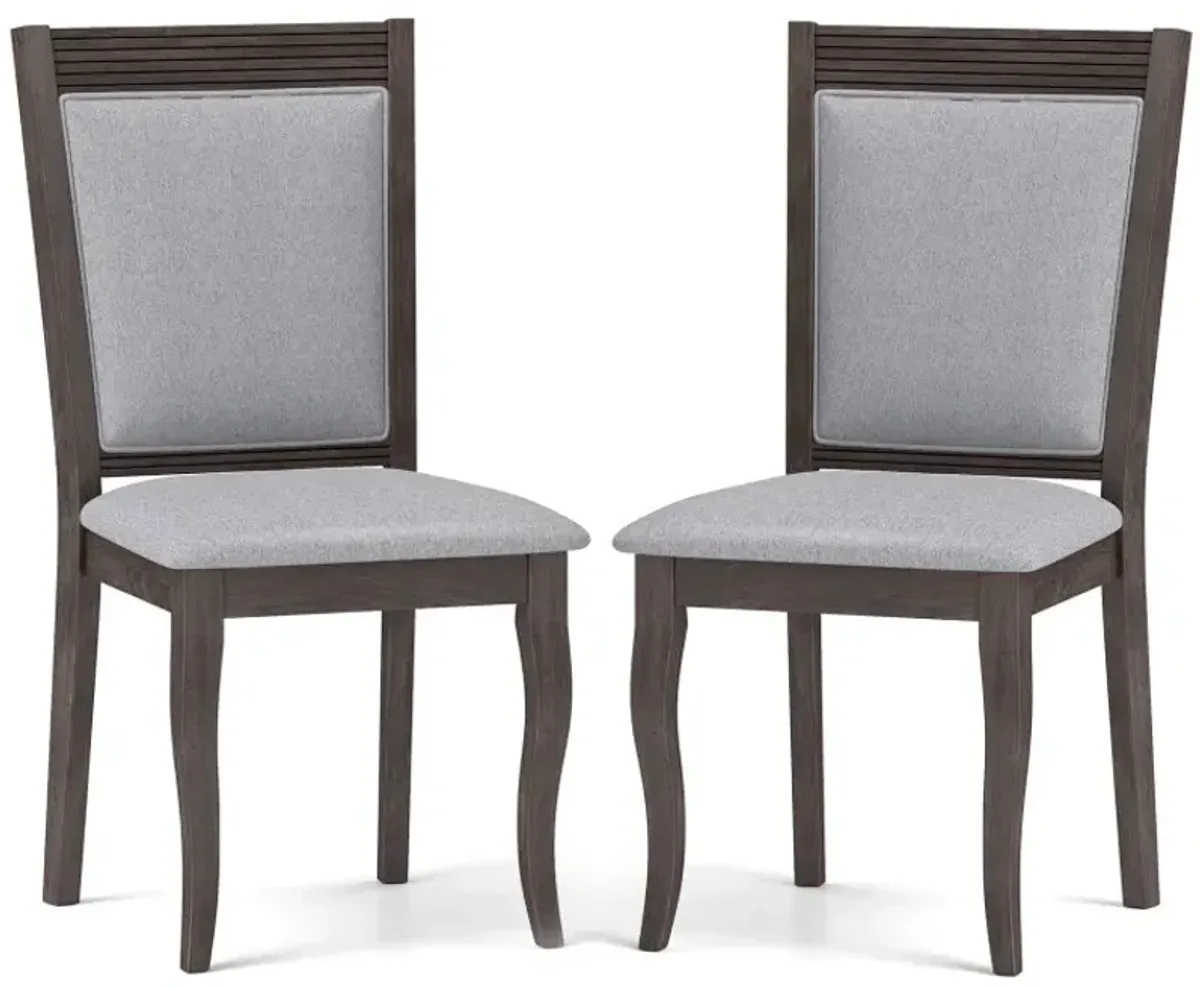 Wood Dining Chairs Set of 2 with Rubber Wood Frame and Padded Seat