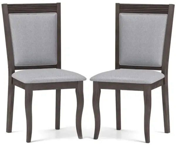 Wood Dining Chairs Set of 2 with Rubber Wood Frame and Padded Seat