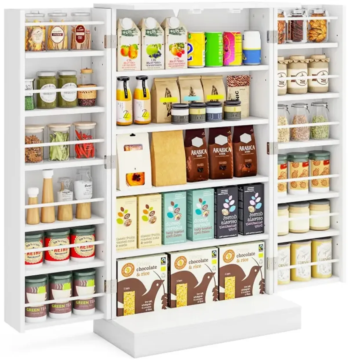 41 Inch Tall Pantry Cabinet Kitchen Storage Cabinet with Doors and Shelves