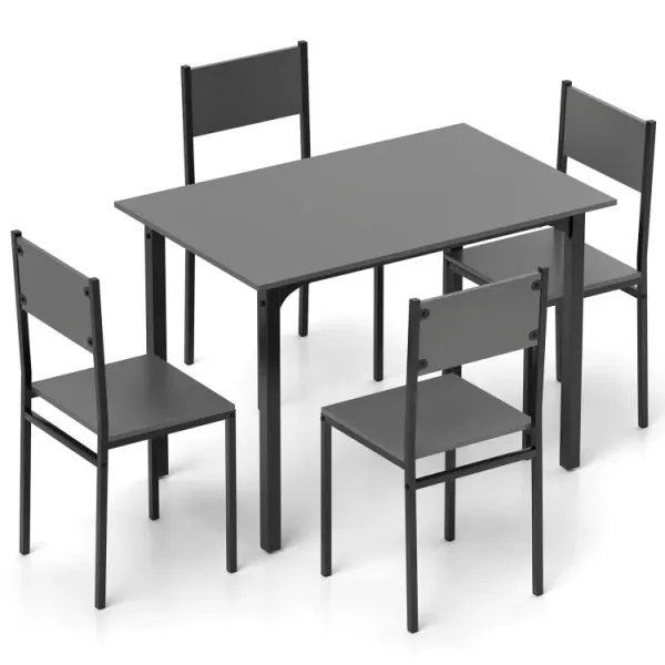 5 Piece Dining Table Set Industrial Style Kitchen Table and Chairs for 4