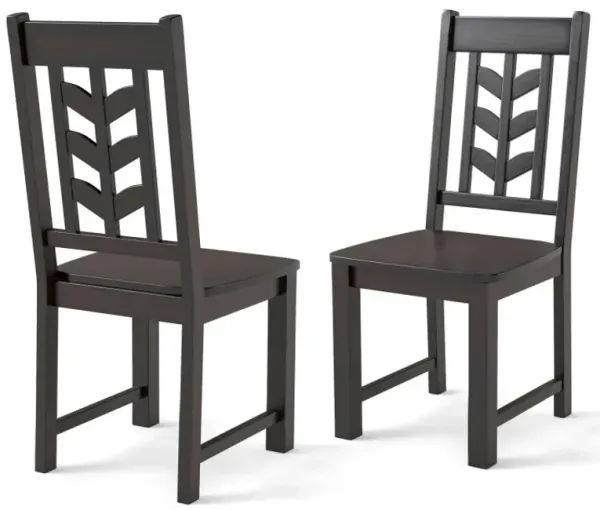 Kitchen Side Dining Chair Set of 2 with Rubber Wood Frame
