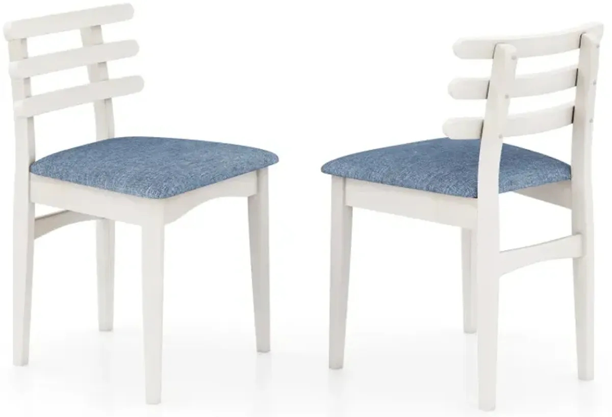 Fabric Kitchen Side Chairs with Rubber Wood Frame and Padded Seat