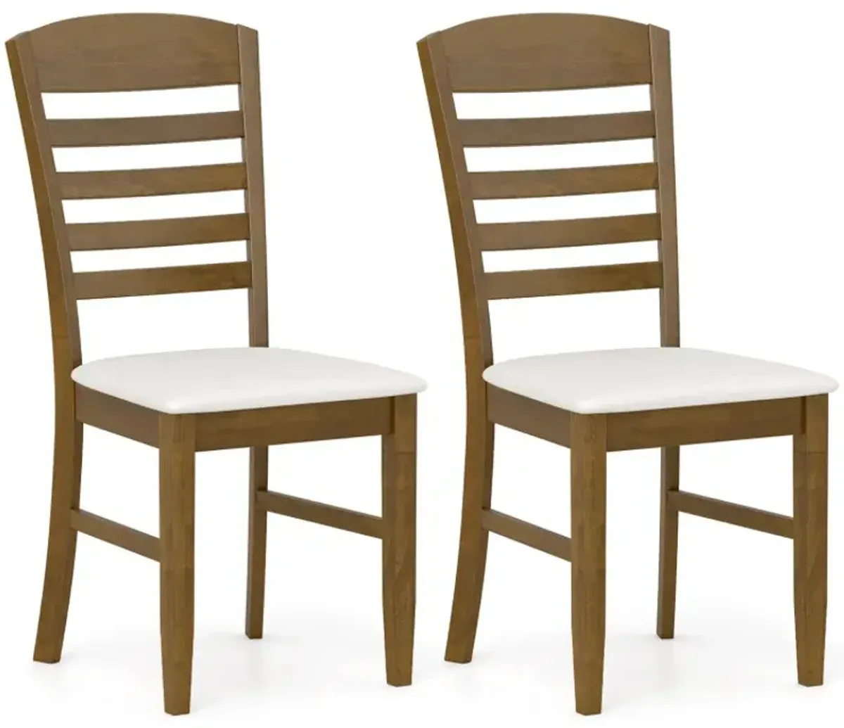 Dining Chairs Set of 2 with Rubber Wood Frame and Padded Seat