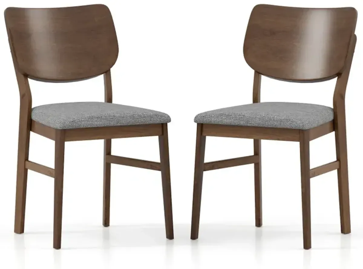 Farmhouse Upholstered Kitchen Chairs Set of 2 with Rubber Wood Frame