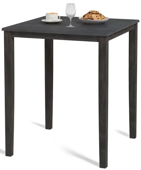 Square Dining Table with Solid Wood Frame for 4-Person