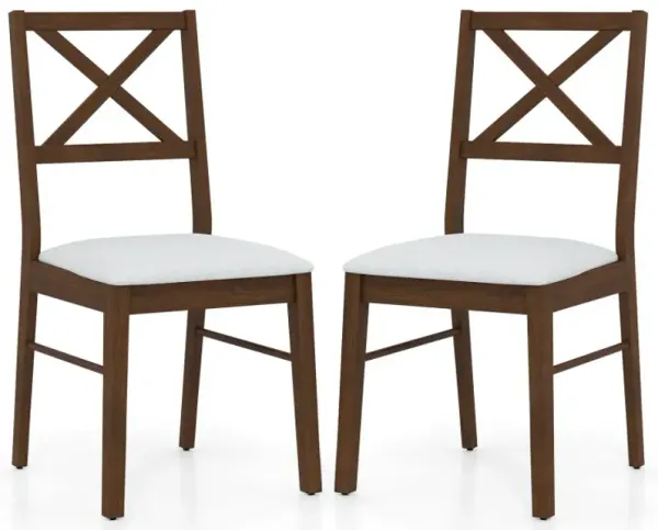 Upholstered Side Dining Chairs Set of 2 with Rubber Wood Frame
