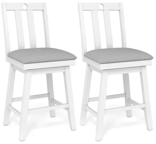 25 Inch Modern Bar Stools Set of 2 with Upholstered and 360° Rotation Seat