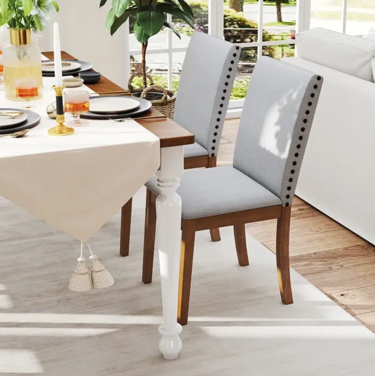 Upholstered Dining Chairs with Padded Seat for Living Room