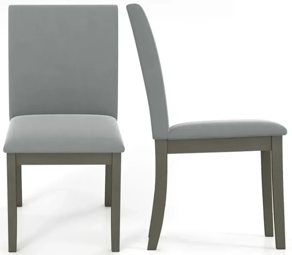 Upholstered Dining Chairs Set of 2 with Rubber Wood Legs and High Back