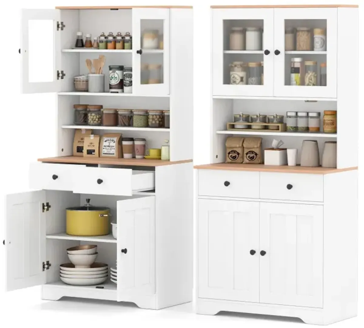 Pantry Cabinet with 2 Removable Shelves