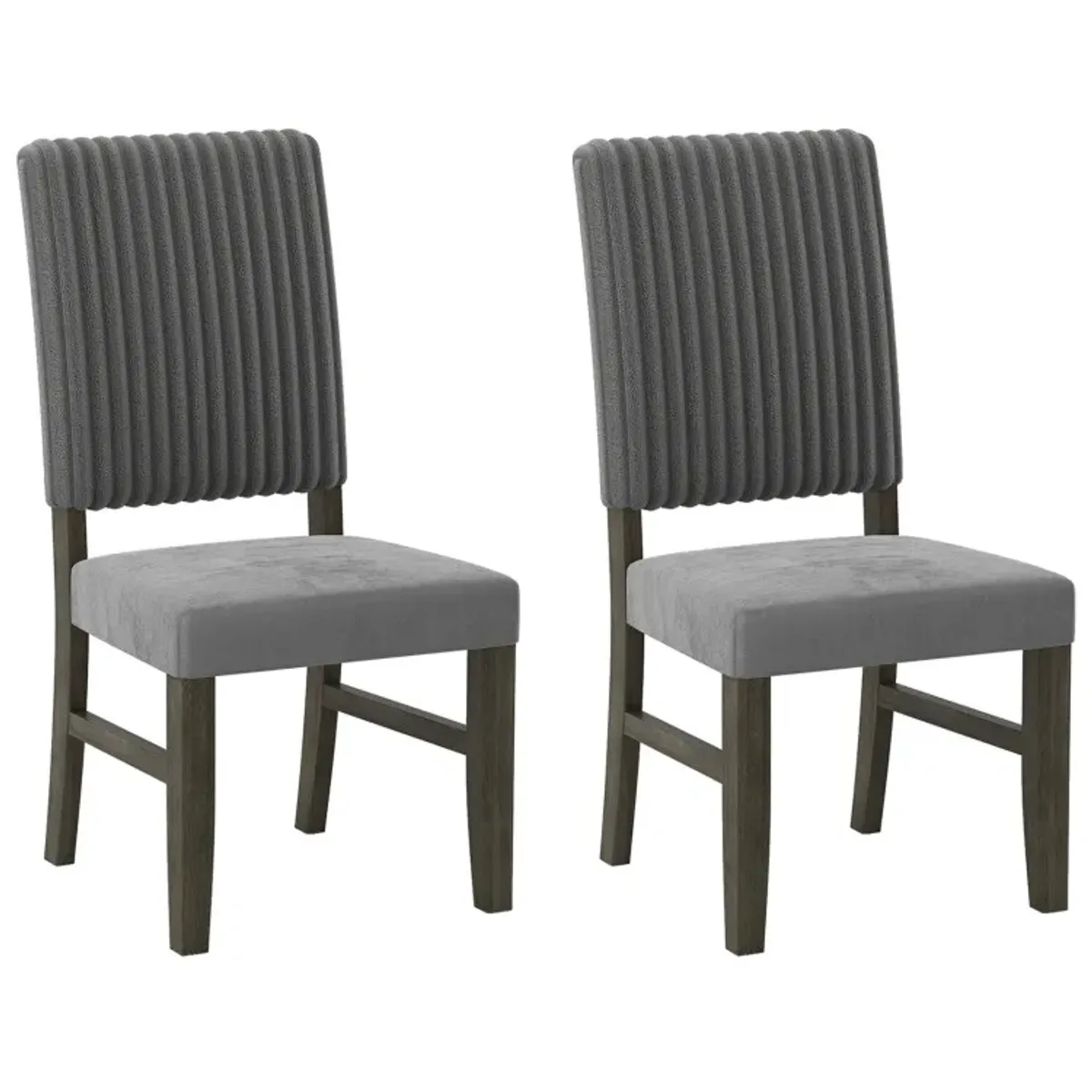 Dining Chair Set of 2 Mid-Century Modern Velvet Fabric Upholstered Chairs