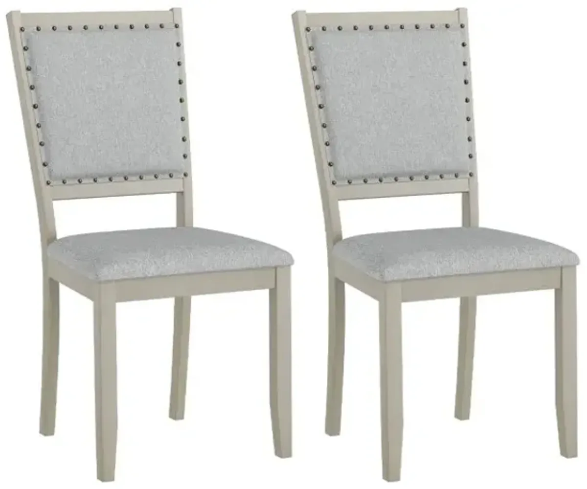 Farmhouse Dining Chair Set of 2 Fabric Upholstered Kitchen Chairs
