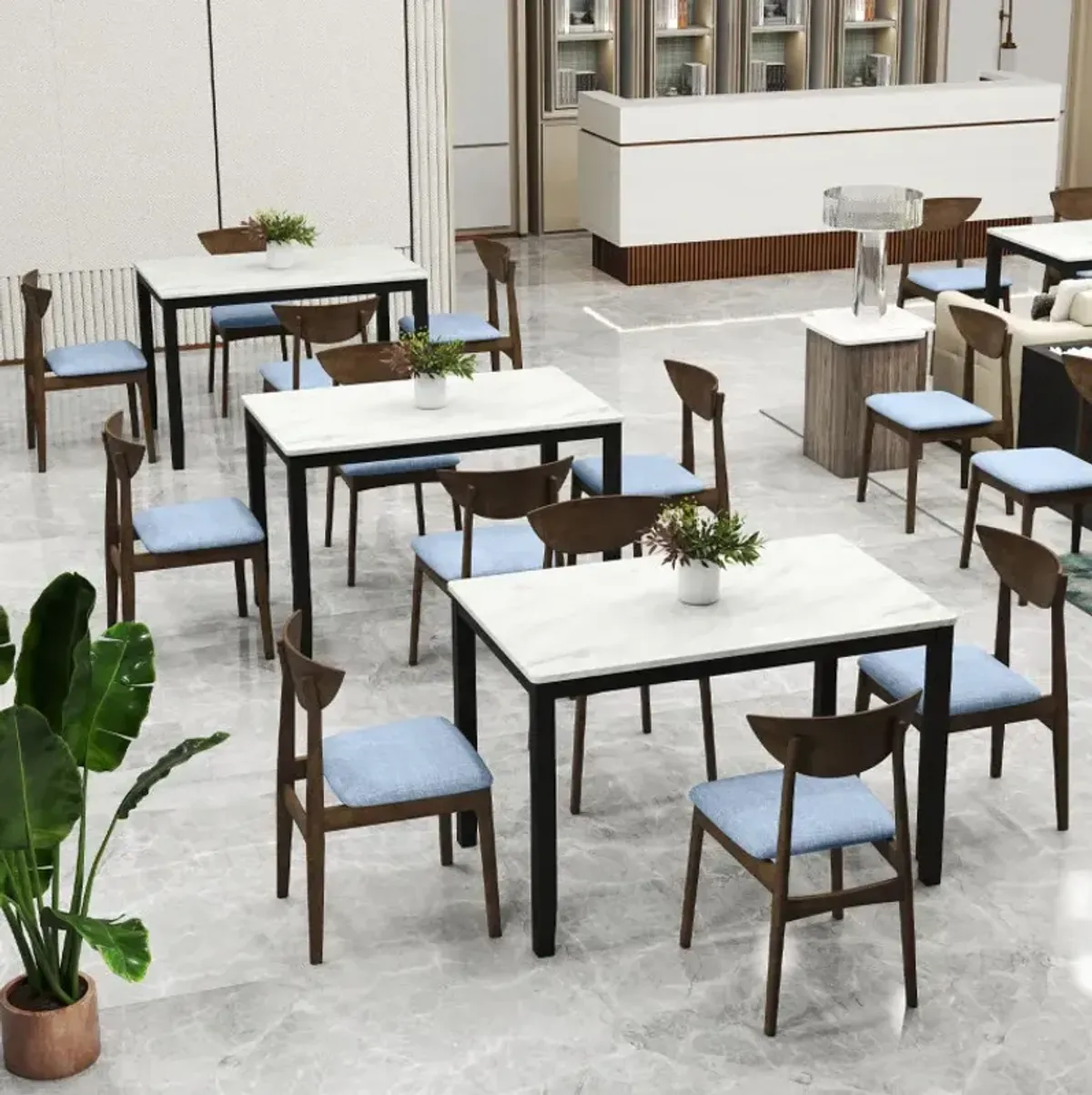 Wooden Dining Chair Set of 2 with Rubber Wood Leg