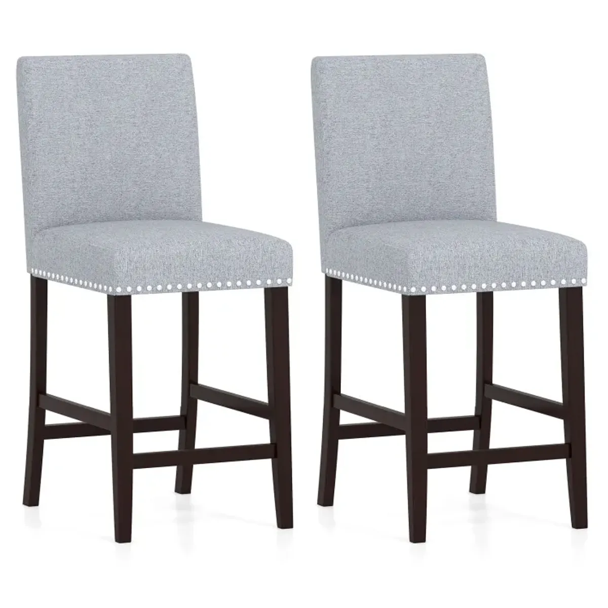 26 inch Counter Height Chairs Set of 2 with Padded Seat and Backrest