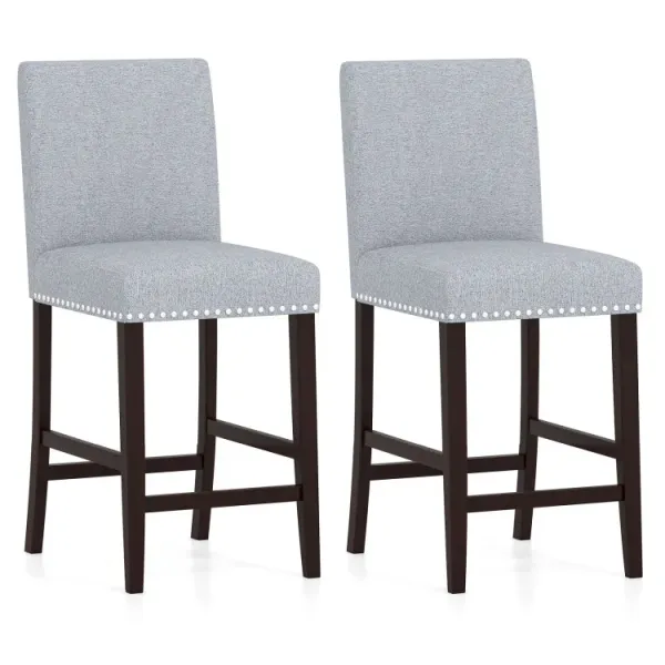 26 inch Counter Height Chairs Set of 2 with Padded Seat and Backrest