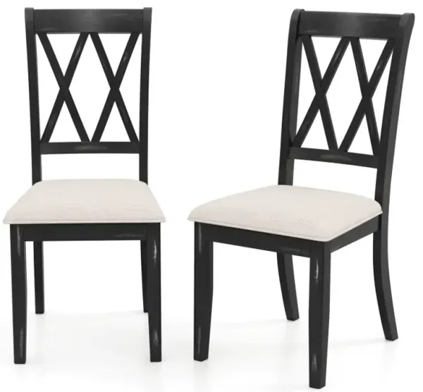 Dining Chairs Set of 2 Kitchen Side Chairs with Curved Cross Back