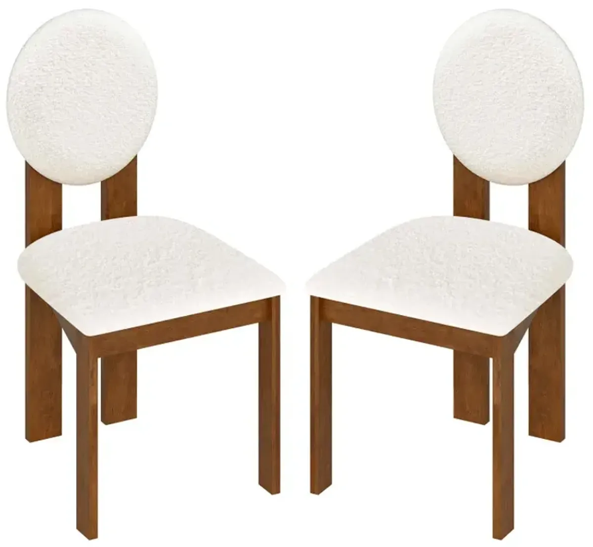 Sherpa Dining Chairs Set of 2 with Rubber Wood Legs for Living Room Restaurant