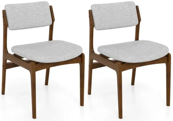 Modern Padded Dining Chairs with Rubber Wood Legs Set of 2