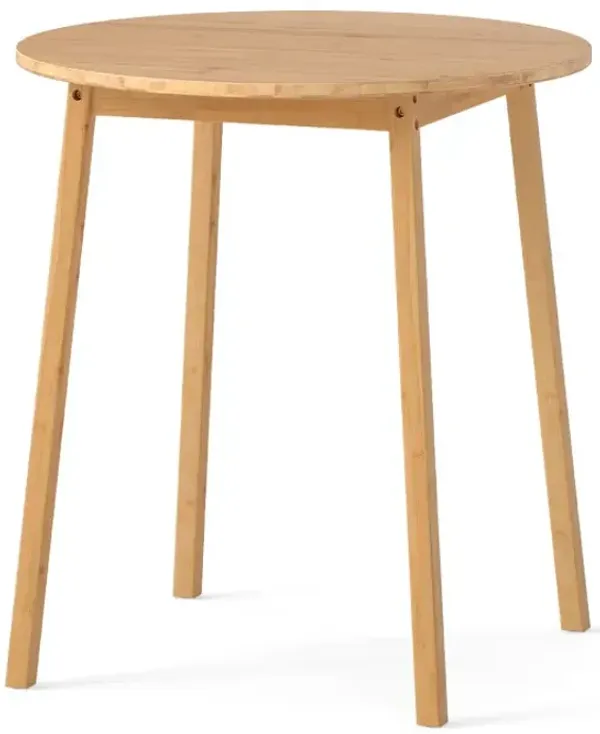27.5 Inch Round Bamboo Dining Table for 2-4 Person