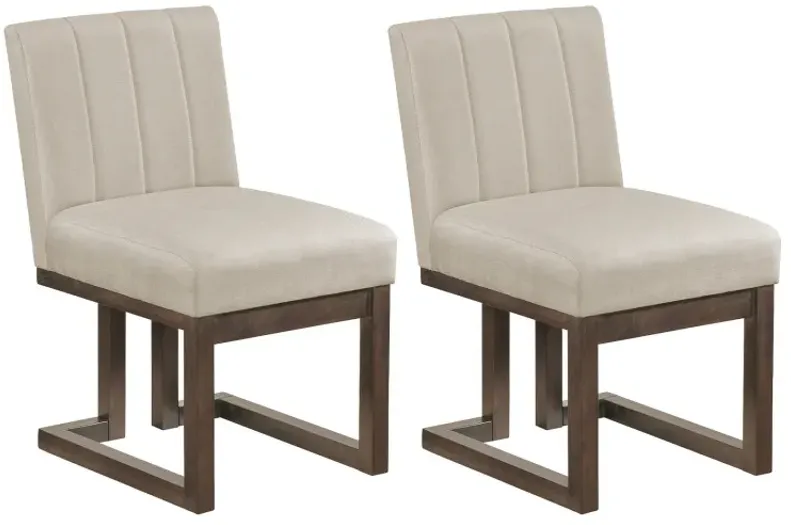 Modern Farmhouse Fabric Dining Chairs Set of 2 with 5.5" Thickened Padded Seat