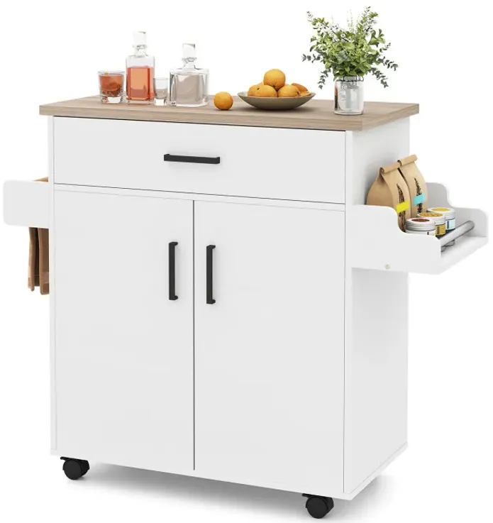 Kitchen Island Cart Rolling Kitchen Storage Island with Drawer