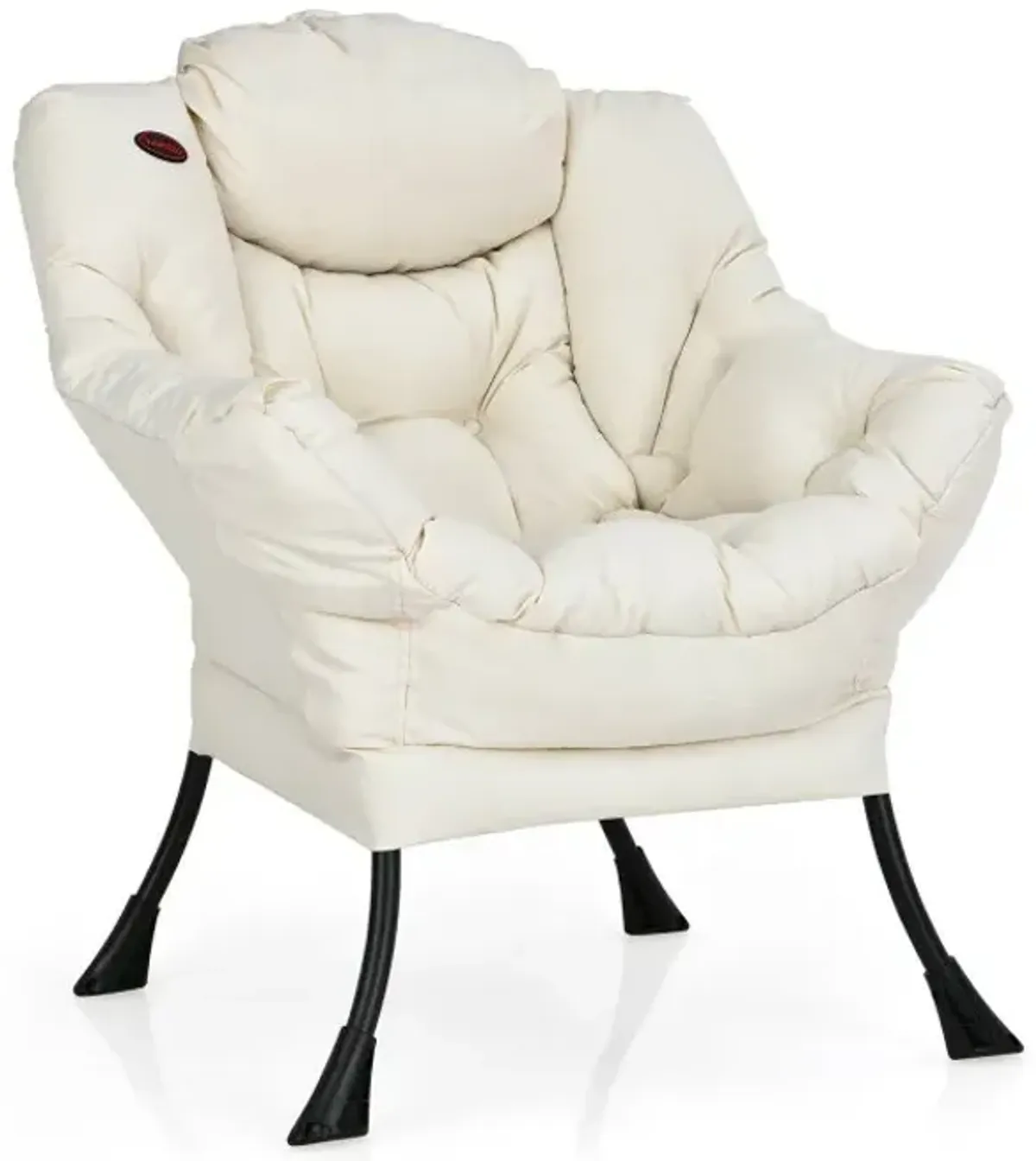 Modern Polyester Fabric Lazy Chair with Steel Frame and Side Pocket