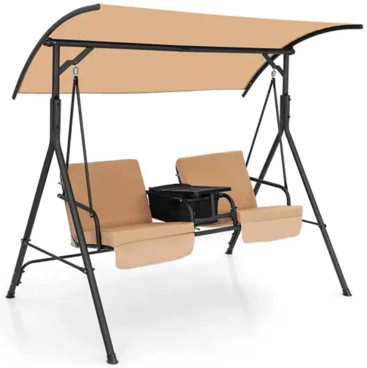 Porch Swing Chair with Adjustable Canopy