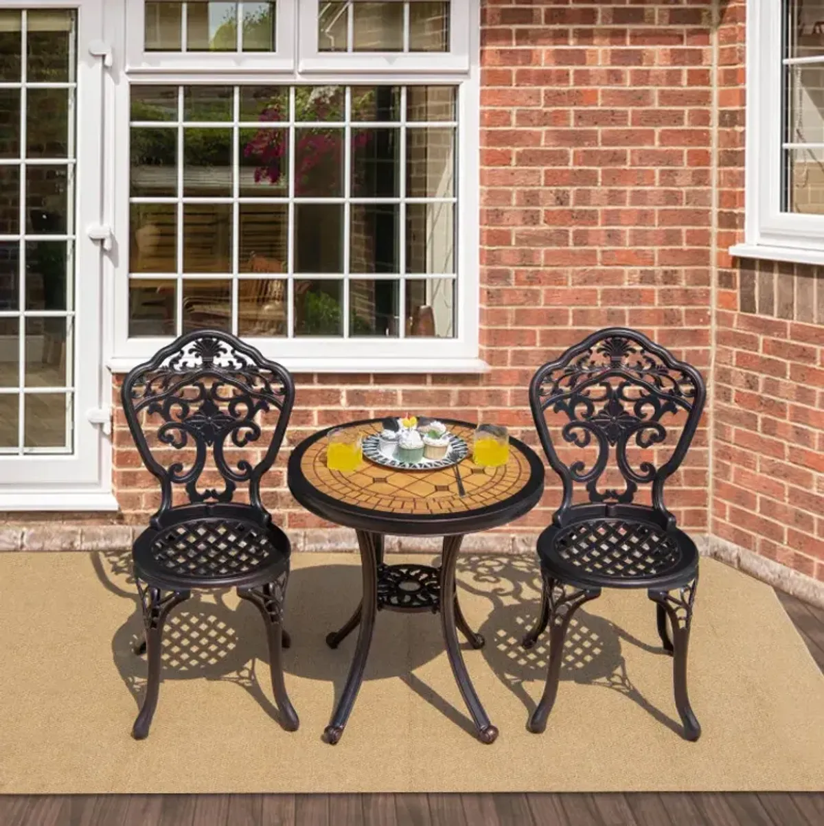 3-Piece All-Weather Cast Aluminum Patio Bistro Set