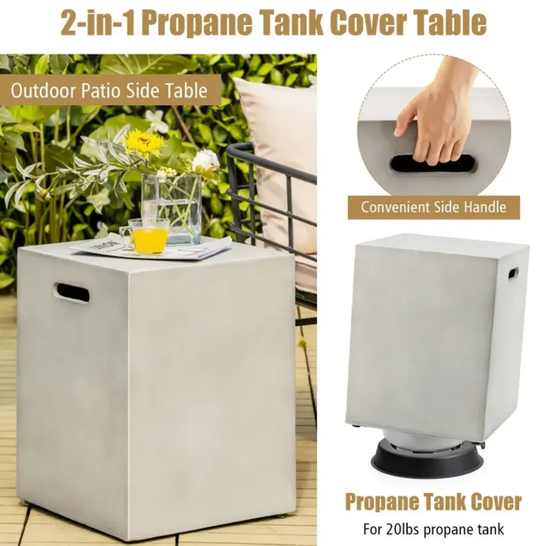 Propane Tank Cover Hideaway Table For Standard 20 Pounds Propane Tank ...